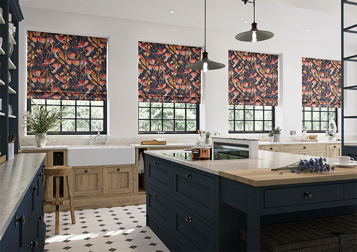 Belle Fuchsia, Indigo - Roman Blind - Image 6